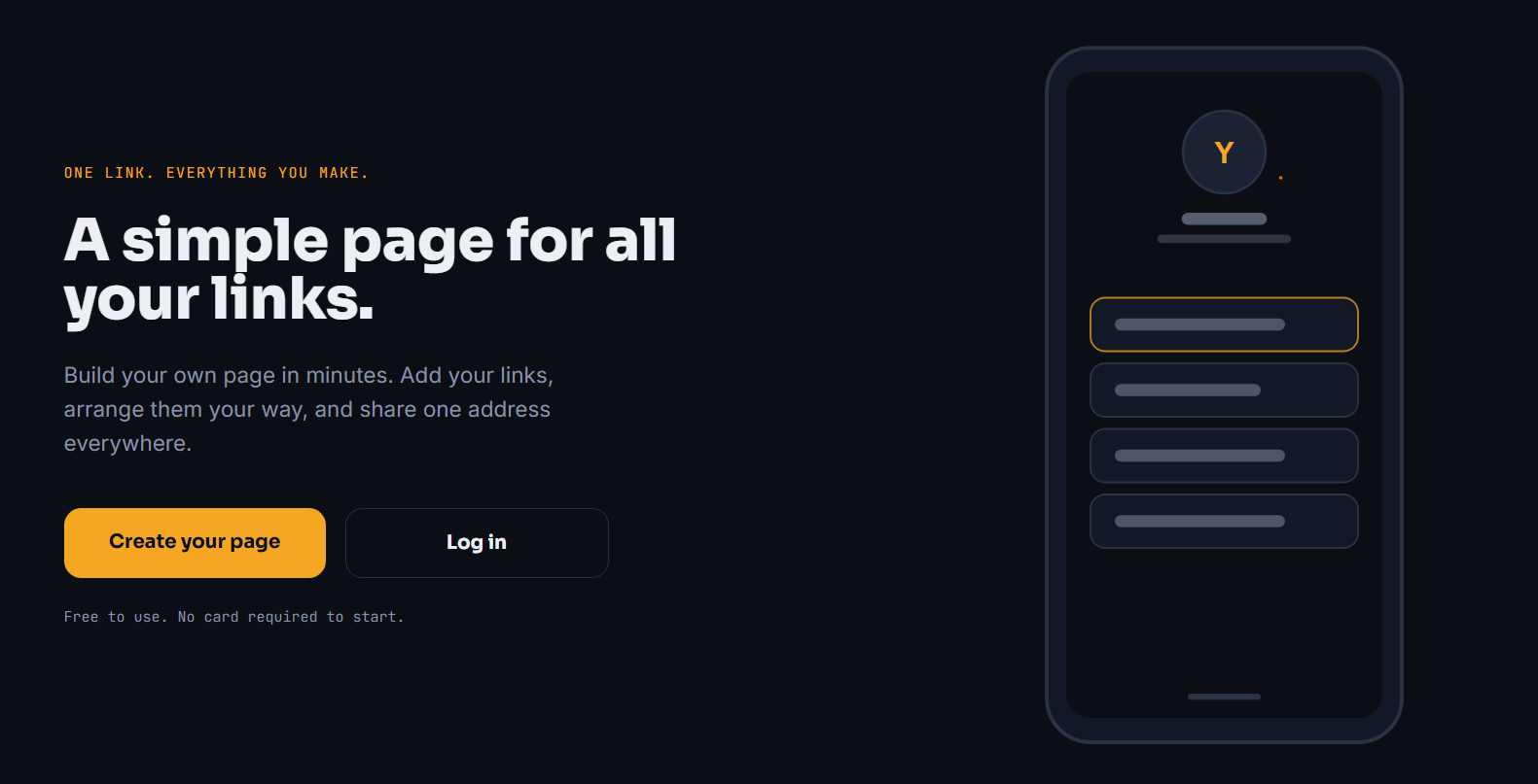 Link Stack Hope Page to login or register